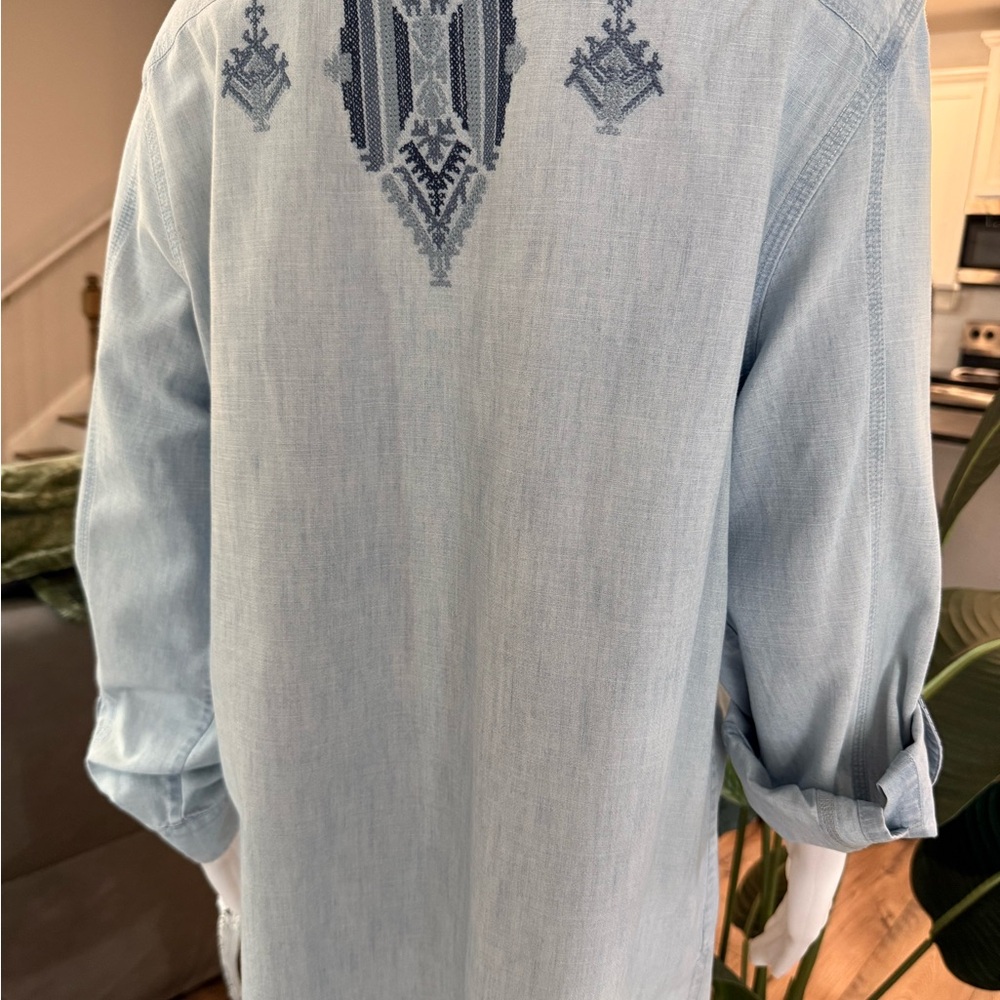 Ralph Lauren Light Blue Button-Up Shirt with Dark Green Label